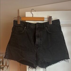 Zara Black Jean Shorts Distressed High-Waisted